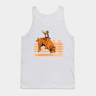 Cowboy Bull Riding Retro Tank Top